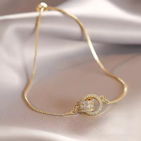 Anthropologie Jewelry - Anthropologe unique Gold Bracelet zircon with Crystal Accents